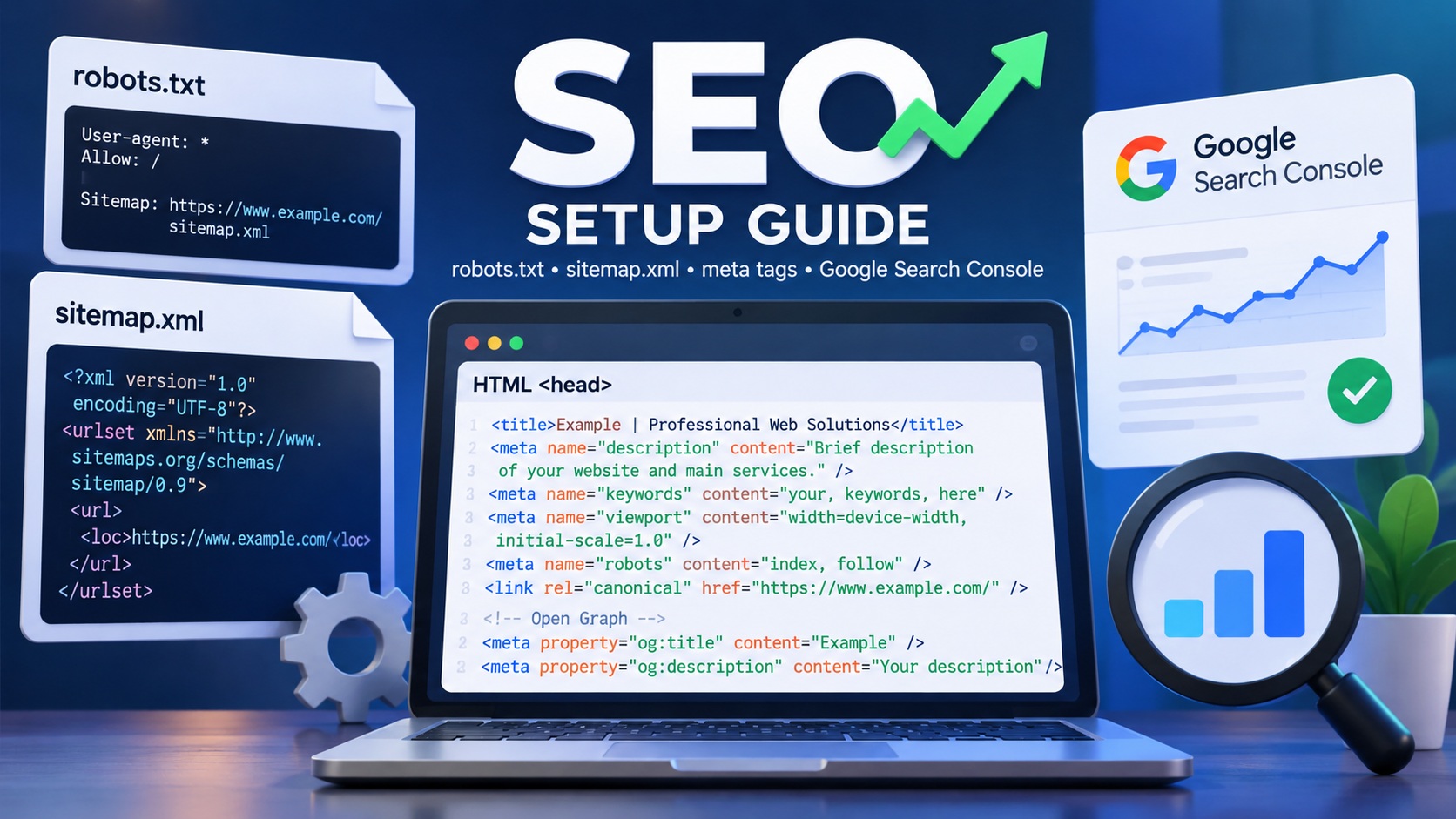 SEO Setup Guide: Robots, Sitemap, Meta Tags & Google Search Console